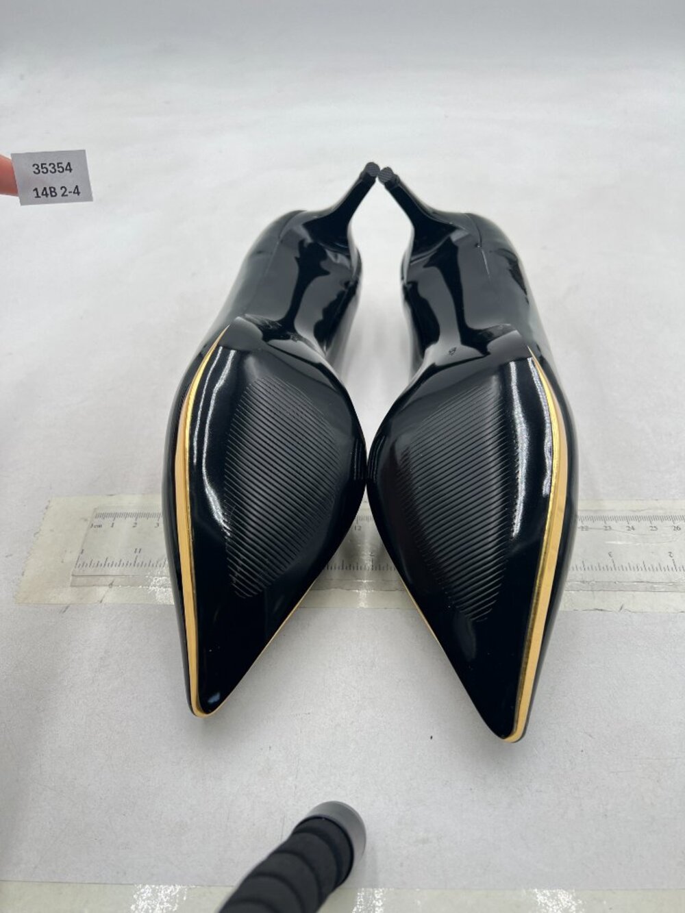 Ydn Black/Gold Round Toe Pumps Low Heels Shoes For Work Office Lady View 6